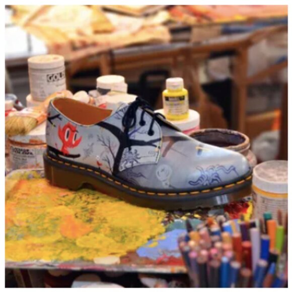 Rare! Dr. Martens x Gary Baseman Artist Designed 1461 Oxford Shoes Men\'s Size 8 main image 14